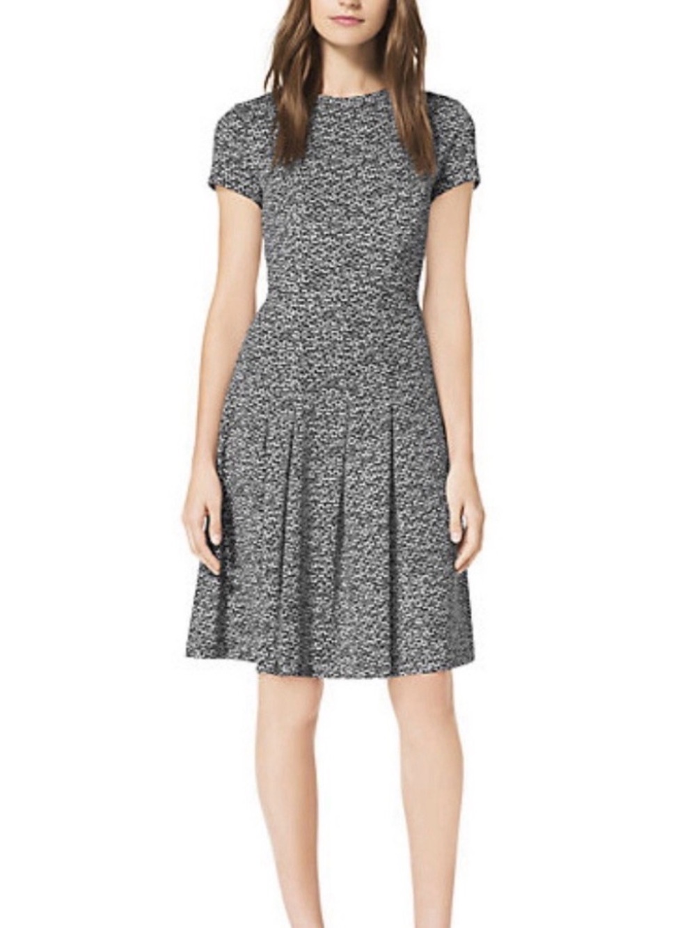 Michael Kors Black and White Short Sleeve Midi Dress 8